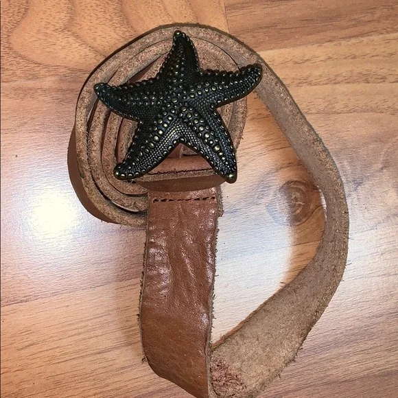 NWT Lucky Brand Jeans Starfish Buckle Leather Belt Lucky Brand Women main image 2